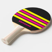 Retro Sun Glow Across Striping with Name Tafeltennisbatje (Voorkant Gekanteld)