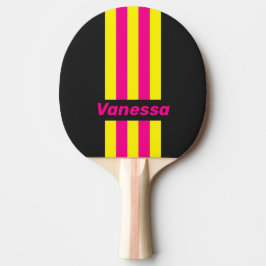 Retro Sun Glow Pin Strepen met Naam Tafeltennisbatje