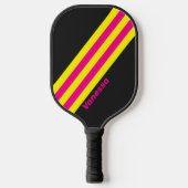 Retro Sun Glow Stripes met naam Pickleball Paddle (Voorkant)