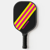 Retro Sun Glow Stripes met naam Pickleball Paddle (Achterkant)