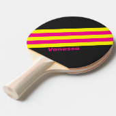 Retro Sun Glow Stripes met naam Tafeltennisbatje (Voorkant Gekanteld)