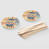 Retro Sun Groovy Wave Gelukkige Verjaardag Handwaaier (Niet-gemonteerd)