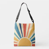 Retro Sun I Sunrise I Boho Sunshine Crossbody Tas (Achterkant)