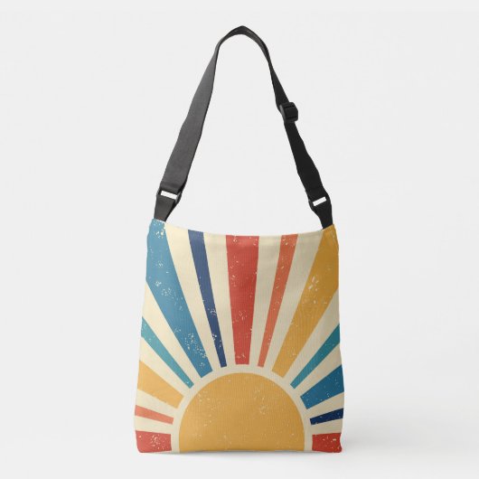 Retro Sun I Sunrise I Boho Sunshine Crossbody Tas (Voorkant)