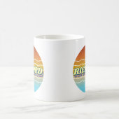 Retro Sun  Initiaal Letter Monogram naam Koffiemok (Center)