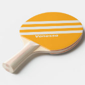 Retro Sun kuste drie strepen met naam Tafeltennisbatje (Voorkant Gekanteld)