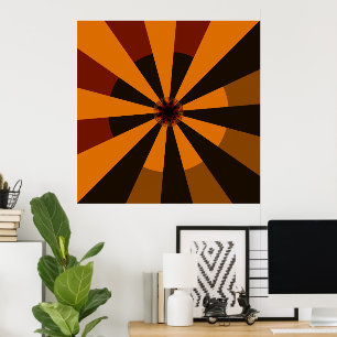 Retro Sun Mid Century Abstracte kunst Poster