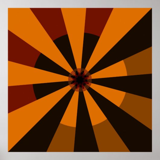 Retro Sun Mid Century Abstracte kunst Poster (Voorkant)