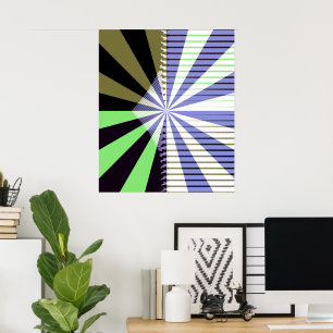 Retro Sun Mid Century Abstracte kunst Poster