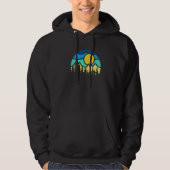 Retro Sun Minimalist Pine Tree Graphic Hoodie (Voorkant)