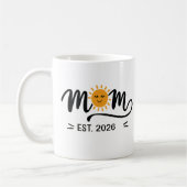 Retro Sun Mom Established Handwritten Name Year Koffiemok (Links)
