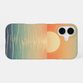 Retro Sun Over the Ocean iPhone 16 Hoesje (Achterkant horizontaal)