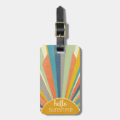 Retro Sun Rays Bagagelabel (Voorkant verticaal)