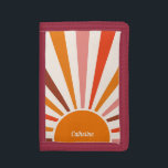 Retro Sun Rays barst zonnesodig Oranje midden eeuw Drievoud Portemonnee<br><div class="desc">Retrozon barst in warm roze,  bruine,  oranje tinten. Retro moderne oranje zonnestralen,  zonneschijn geometrische abstracte kunst.</div>