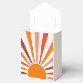 Retro Sun Rays blaast Zonnehard Oranje Geel Rood Bedankdoosjes (Geopend)