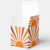 Retro Sun Rays blaast Zonnehard Oranje Geel Rood Bedankdoosjes (Geopend)