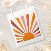 Retro Sun Rays blaast Zonnehard Oranje Geel Rood Bedankzakje (Geknipt)