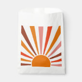 Retro Sun Rays blaast Zonnehard Oranje Geel Rood Bedankzakje (Voorkant)