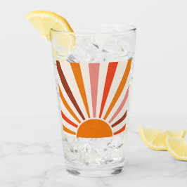 Retro Sun Rays blaast Zonnehard Oranje Geel Rood Glas