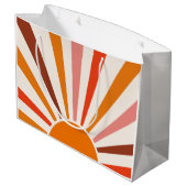 Retro Sun Rays blaast Zonnehard Oranje Geel Rood Groot Cadeauzakje (Achterkant Gekanteld)