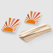 Retro Sun Rays blaast Zonnehard Oranje Geel Rood Handwaaier (Niet-gemonteerd)