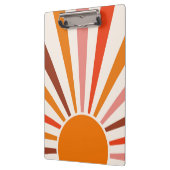 Retro Sun Rays blaast Zonnehard Oranje Geel Rood Klembord (Links)