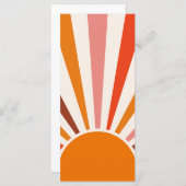 Retro Sun Rays blaast Zonnehard Oranje Geel Rood Menu (Voorkant / Achterkant)