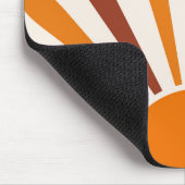 Retro Sun Rays blaast Zonnehard Oranje Geel Rood Muismat (Hoek)