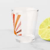 Retro Sun Rays blaast Zonnehard Oranje Geel Rood Shot Glas (Rechts)