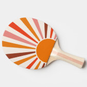 Retro Sun Rays blaast Zonnehard Oranje Geel Rood Tafeltennisbatje (Zijkant)