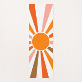 Retro Sun Rays blaast Zonnehard Oranje Geel Rood Yogamat (Voorkant)