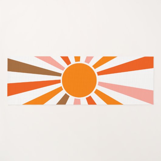 Retro Sun Rays blaast Zonnehard Oranje Geel Rood Yogamat (Voorkant (horizontaal))