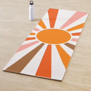 Retro Sun Rays blaast Zonnehard Oranje Geel Rood Yogamat