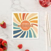 Retro  Sun-regenboogBaby shower Servet (Insitu)