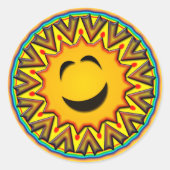 RETRO SUN RONDE STICKER (Voorkant)