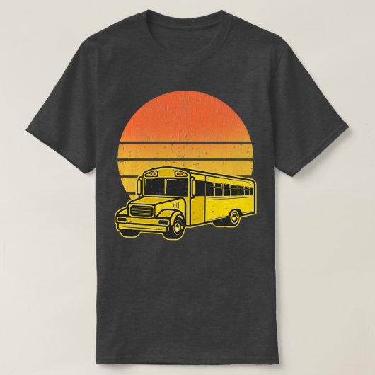  Retro Sun School Bus Studenten Gift T-shirt (Design voorkant)