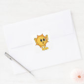 Retro Sun Smiley Vierkante Sticker (Envelop)