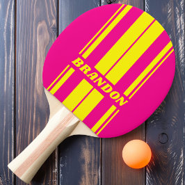 Retro Sun Soaked Dual Board Strepen met Naam Tafeltennisbatje
