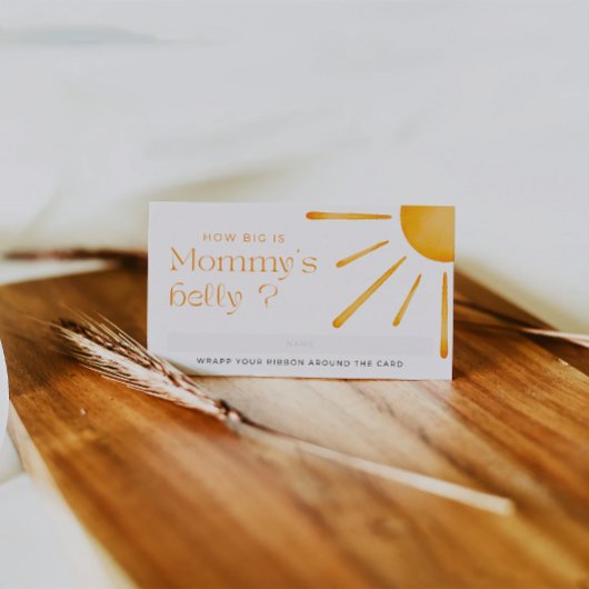 Retro Sun Summer Hoe groot is mama's buikticket Informatiekaartje