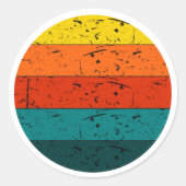 Retro Sun Summer Sunshine Ronde Sticker (Voorkant)
