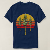 Retro Sun Three Minimalist Redwood Trees T-shirt (Design voorkant)