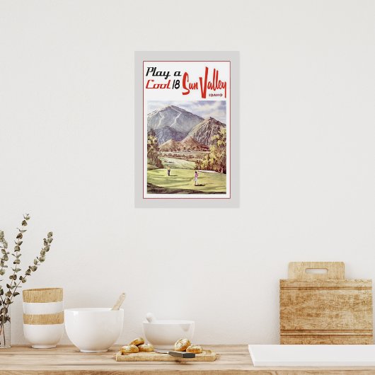 Retro Sun Valley Golfing Travel Poster (Keuken)