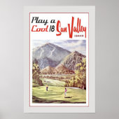 Retro Sun Valley Golfing Travel Poster (Voorkant)