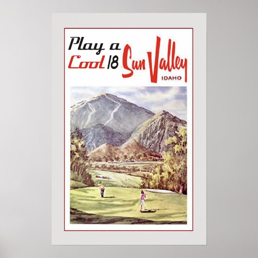 Retro Sun Valley Golfing Travel Poster (Voorkant)