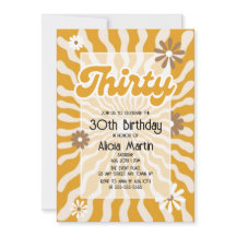 Retro Sun Wave Daisy Brown 30e verjaardag