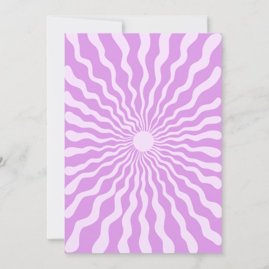 Retro Sun Wave Daisy Paarse 50e Verjaardag Kaart (Achterkant)