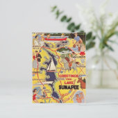Retro Sunapee-meer NH Briefkaart (Staand voorkant)