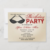 Retro Sunbril Birthday Party Invitation Kaart (Voorkant)