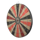 Retro Sunburst Aangepaste Monogram Dartbord (Voorkant Rechts)