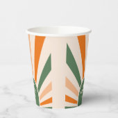 Retro Sunburst Arch Typografie Verjaardag Groen Papieren Bekers (Links)